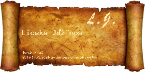 Licska János névjegykártya